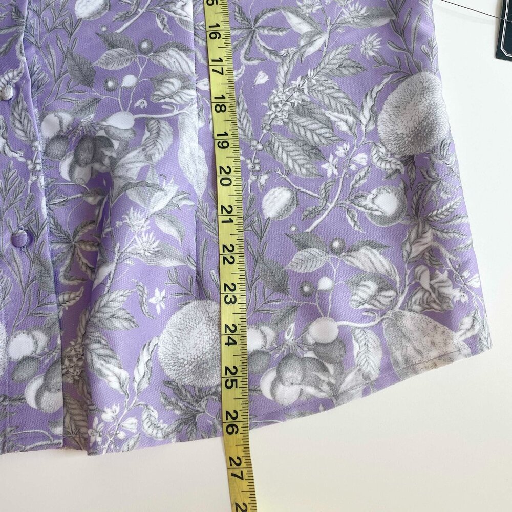 NicoBlu Pussybow Blouse Purple Floral Botanical Plus Size 1X NEW NWT - Picture 7 of 7